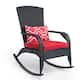Option Black Rattan and Red Cushion