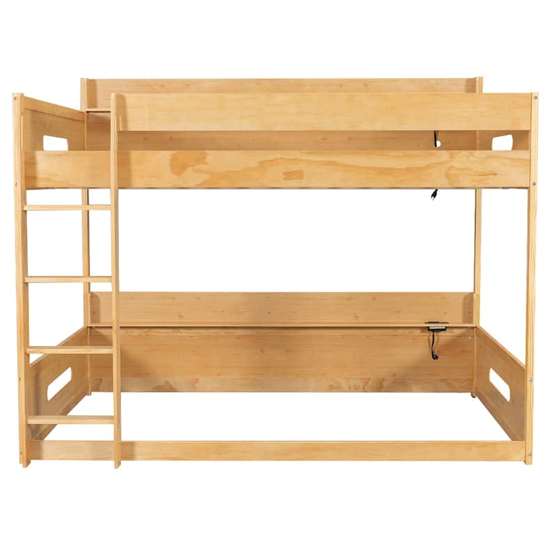 Queen over Queen Bunk Bed with Storage Shelves & USB Ports by Harper&Bright Designs