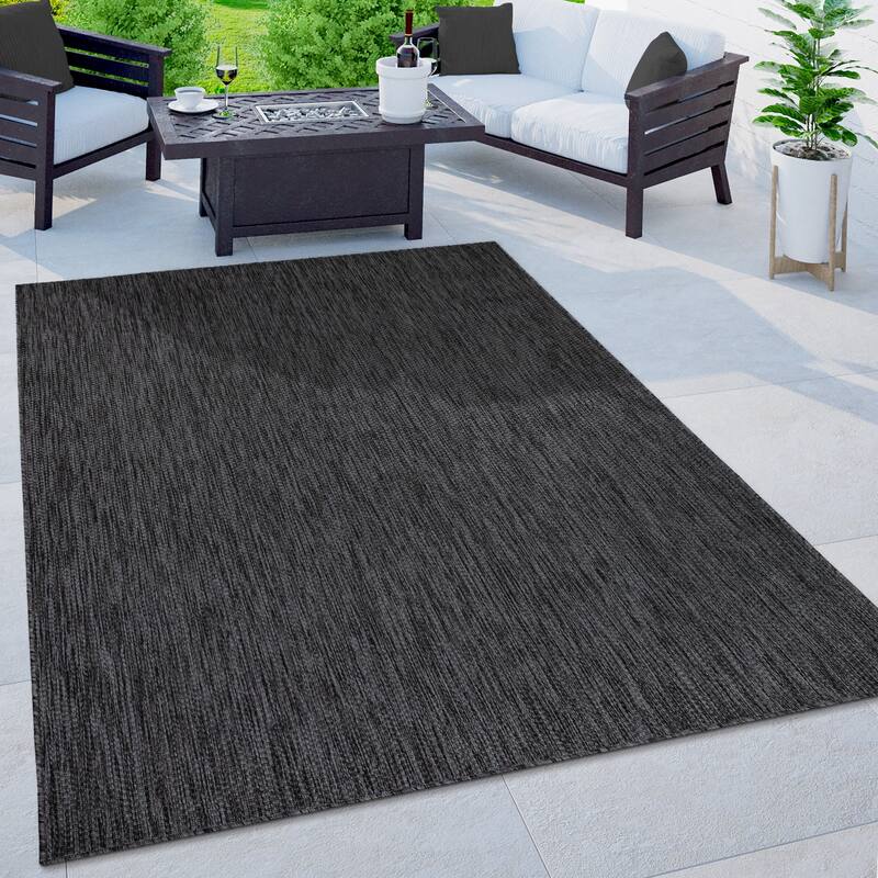 Variegated Waterproof Outdoor Rug for Patio - 3'11" x 5'3" - Anthracite