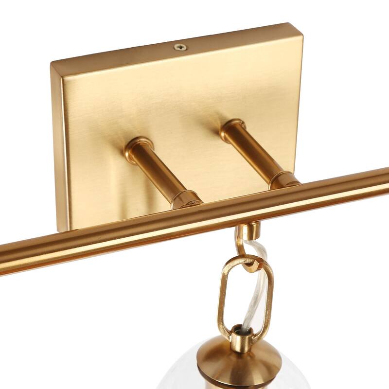 Blobfish Modern Gold 3-Light Bathroom Vanity Lights Glass Wall Sconces - L 21.6" x W 6.5" x H 11"