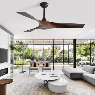 52'' Low Profile Ceiling Fan w/ Remote Control No Light Outdoor/Indoor Farmhouse Bedroom - 52 Inch