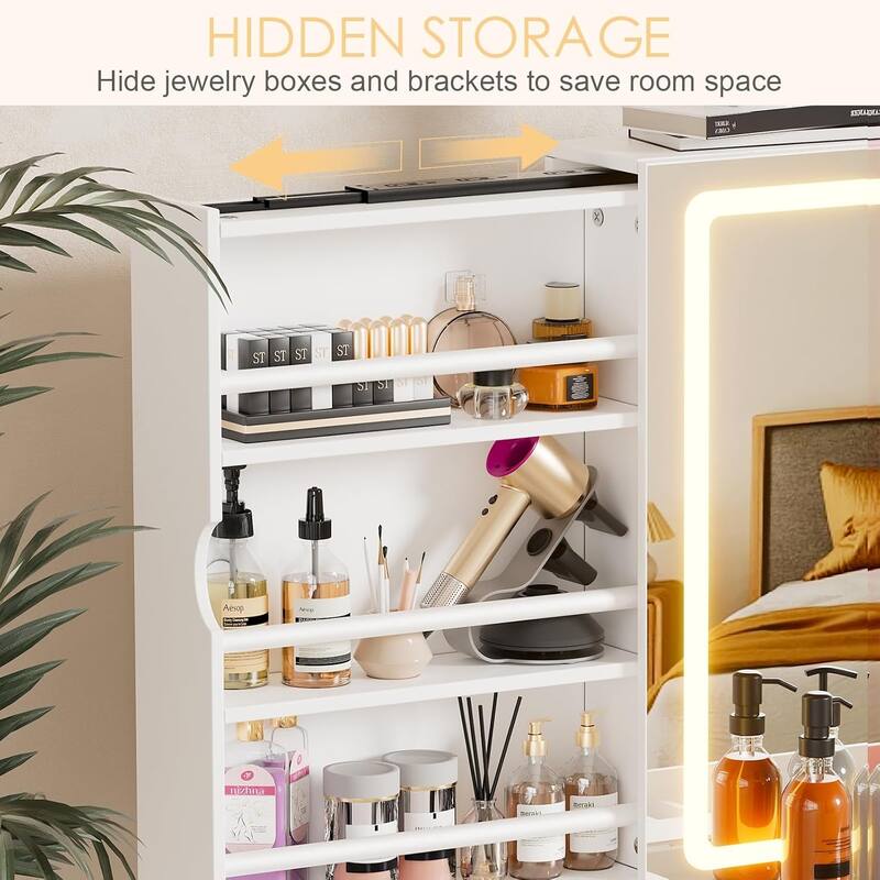 PAKASEPT Vanity Set with Lighted Mirror, Large Vanity Desk with Charging Station
