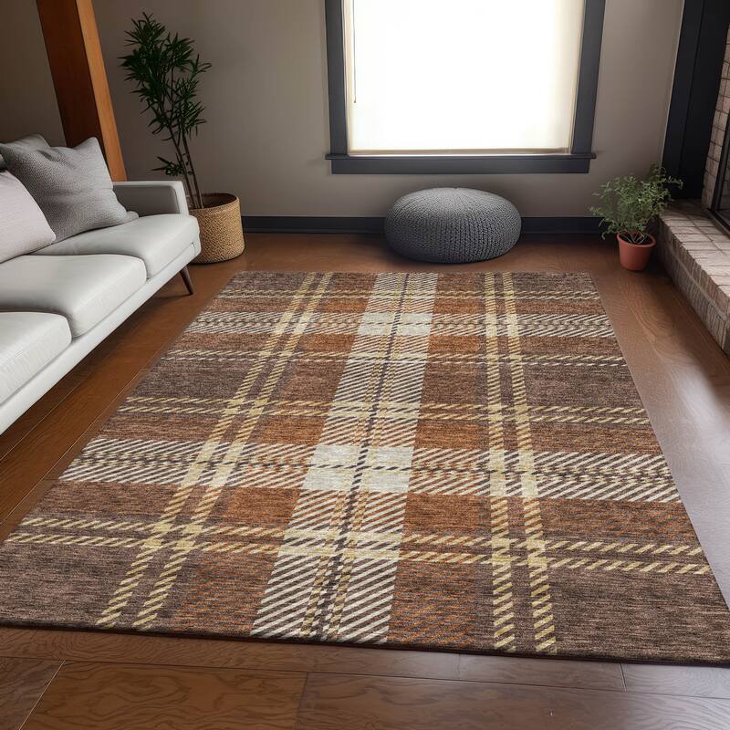 Premium Washable Super Soft Plaid Mayfield Rug