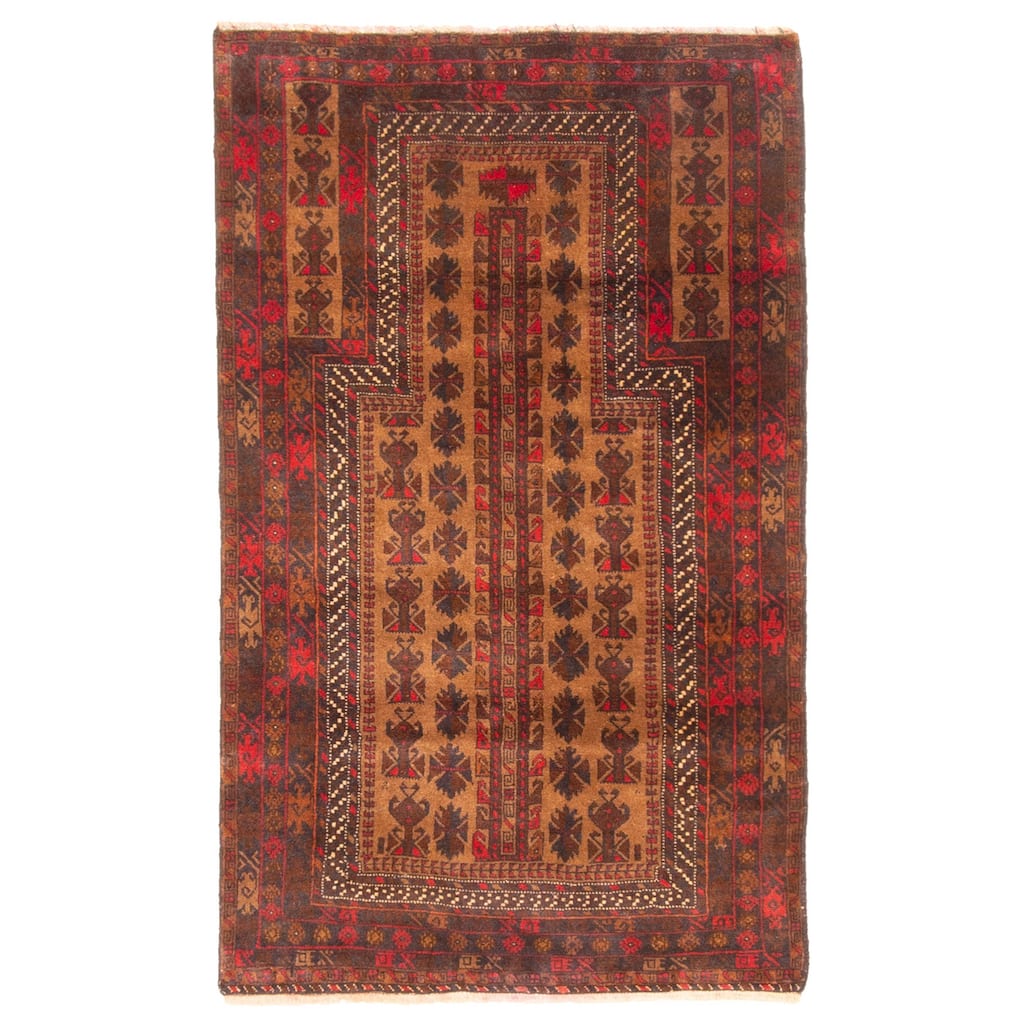 ECARPETGALLERY Hand-knotted Teimani Brown Wool Rug - 2'8 x 4'6