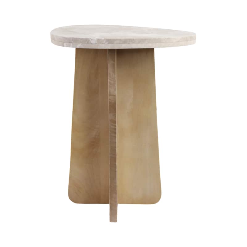 Stone Marble Modern Accent Table for Home and Office Use - 24" Brown - 20.5" x 15" x 24"