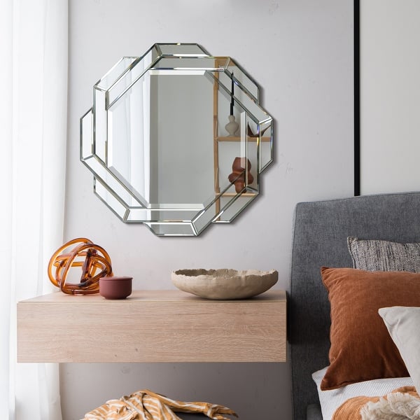 slide 2 of 24, Interlaced Round Beveled Framed Wall Mirror for Bathroom,Vanity, Bedroom