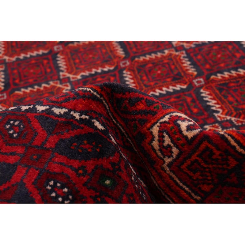 ECARPETGALLERY Hand-knotted Royal Baluch Red Wool Rug - 3'3 x 5'11