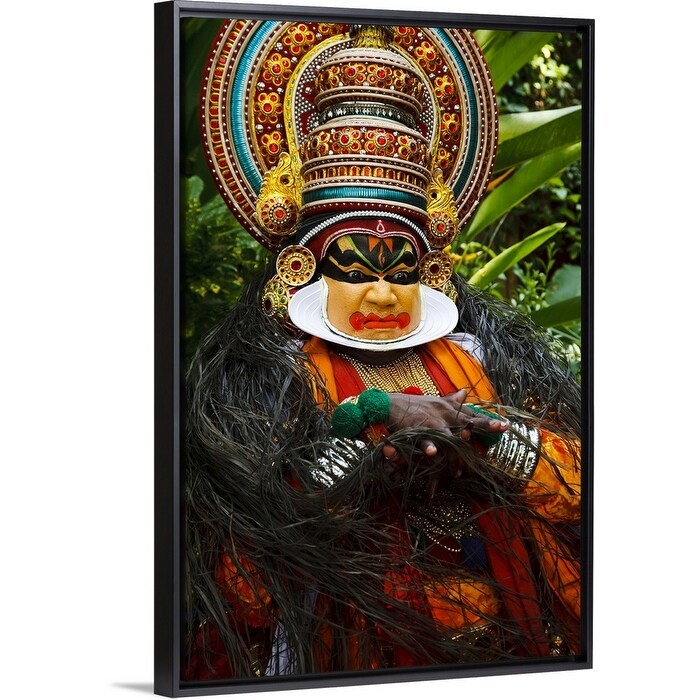 shop portrait of kathakali dancer in full costume black float frame canvas art overstock 25522998 portrait of kathakali dancer in full costume black float frame canvas art