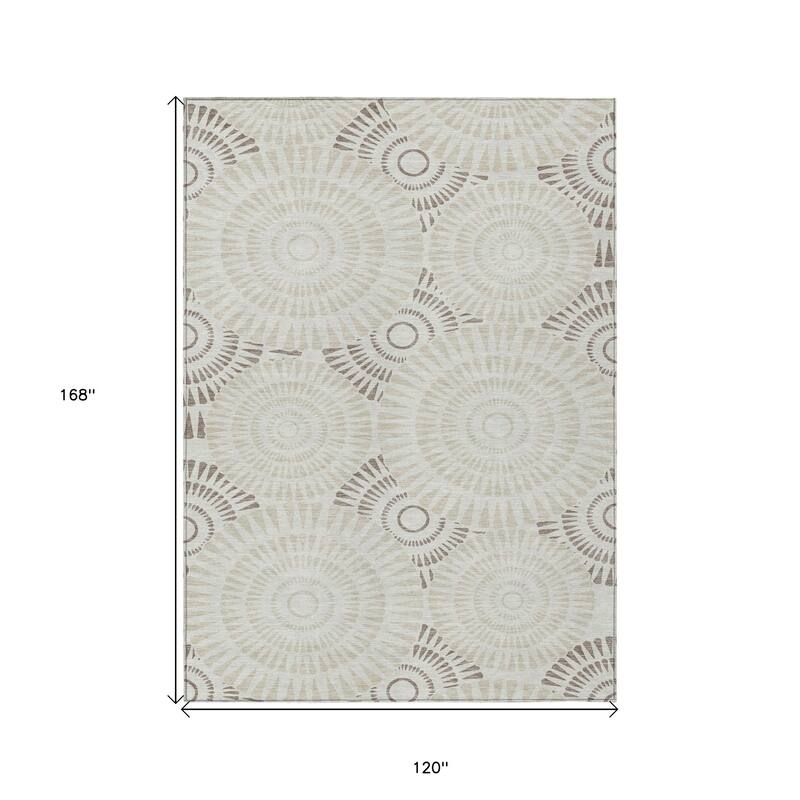 HomeRoots Geometric Transitional Rectangle Outdoor Rug