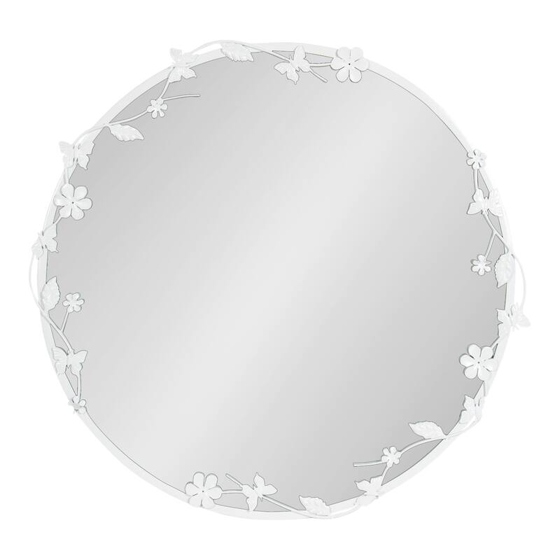 Kate and Laurel Rosella Floral Wall Mirror Metal