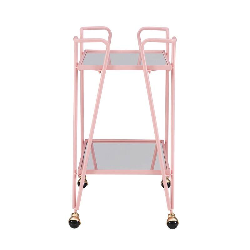 Rosa Mid-Century 2-Teir Rolling Metal Bar Cart