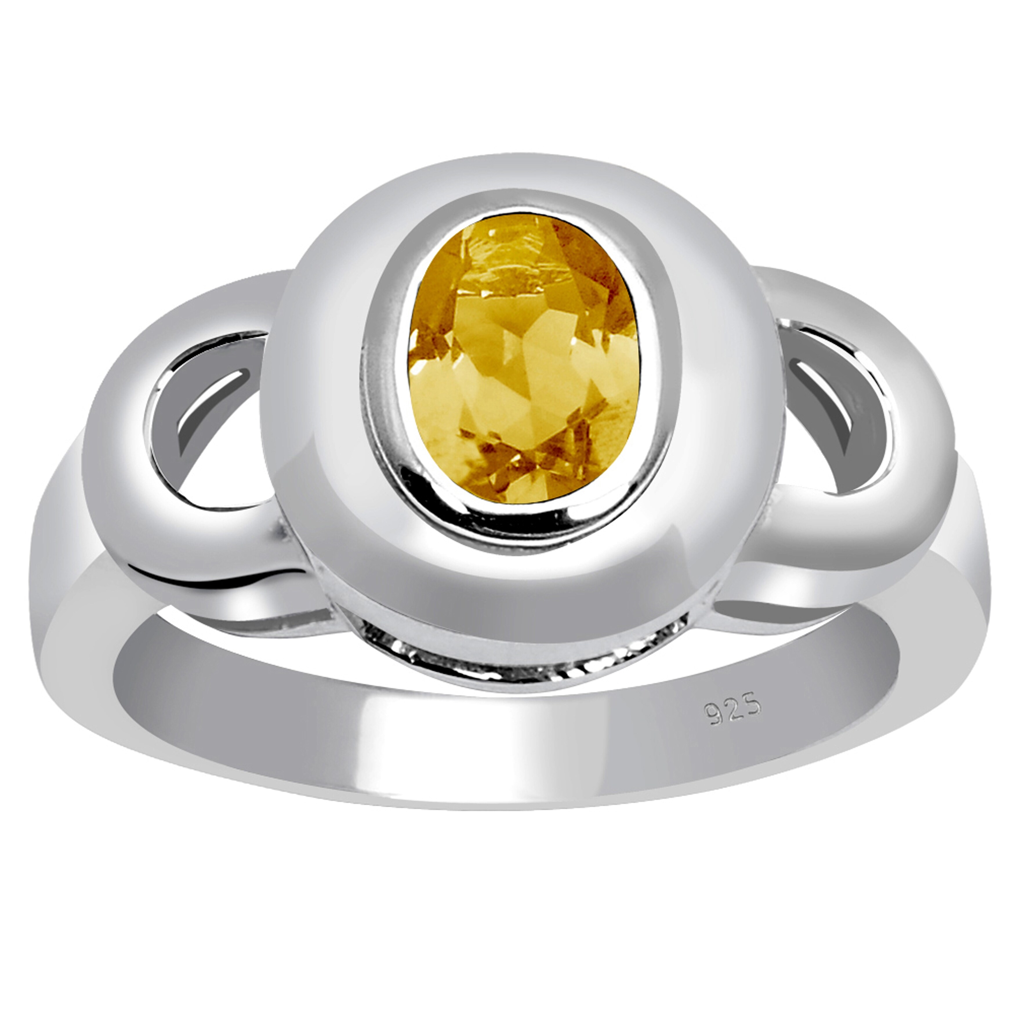 Citrine, Garnet, Amethyst, Topaz Sterling Silver Oval Promise Ring by Orchid Jewelry