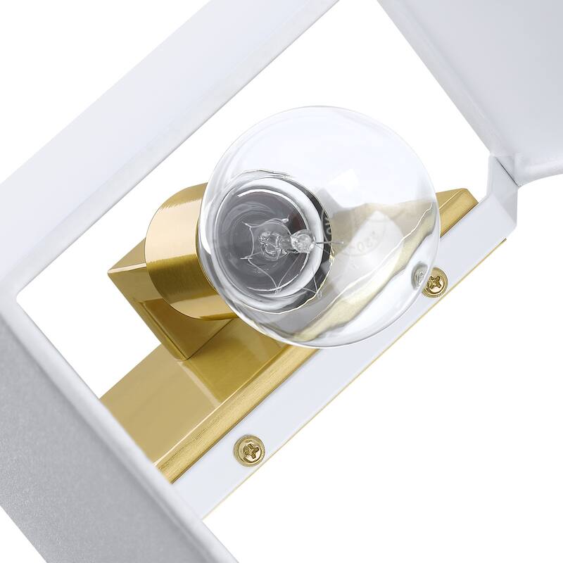 Wall Sconce Light With White Fabric Shade