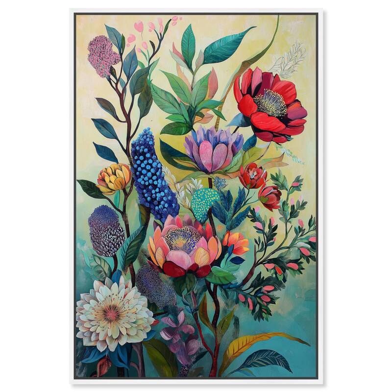 Exotic Bloom Medley II Canvas by Art Remedy - 24" x 36" - White