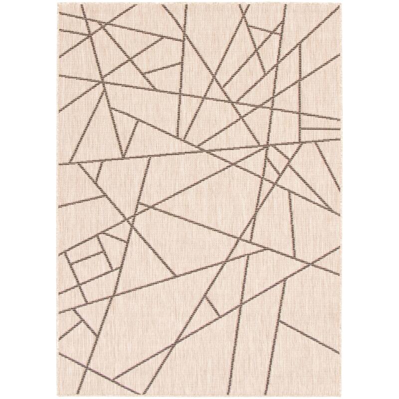ECARPETGALLERY Sisal Abstract Tropical Rug - 7'10" x 10'2" - Silver/ Black