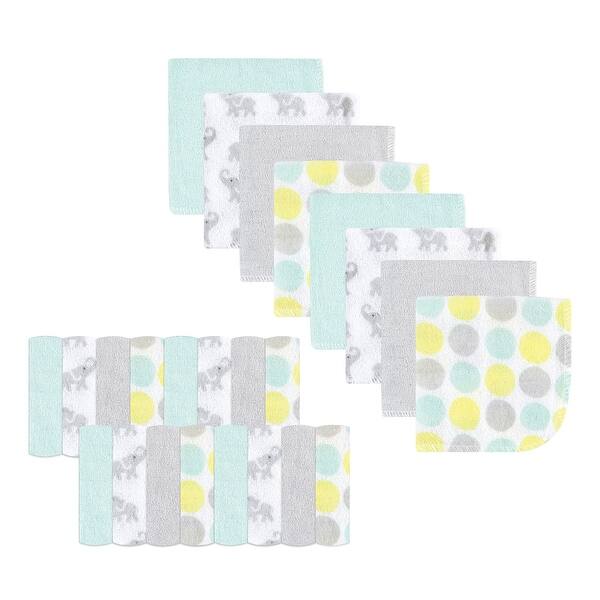 slide 1 of 1, Luvable Friends Baby Unisex Super Soft Bundle Washcloths, Gray Elephant, One Size - Gray Elephant - One Size