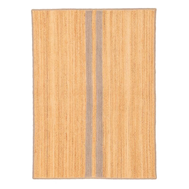 ECARPETGALLERY Braided Weave Palas Denizli Tan Jute Rug - 4'8 x 6'6