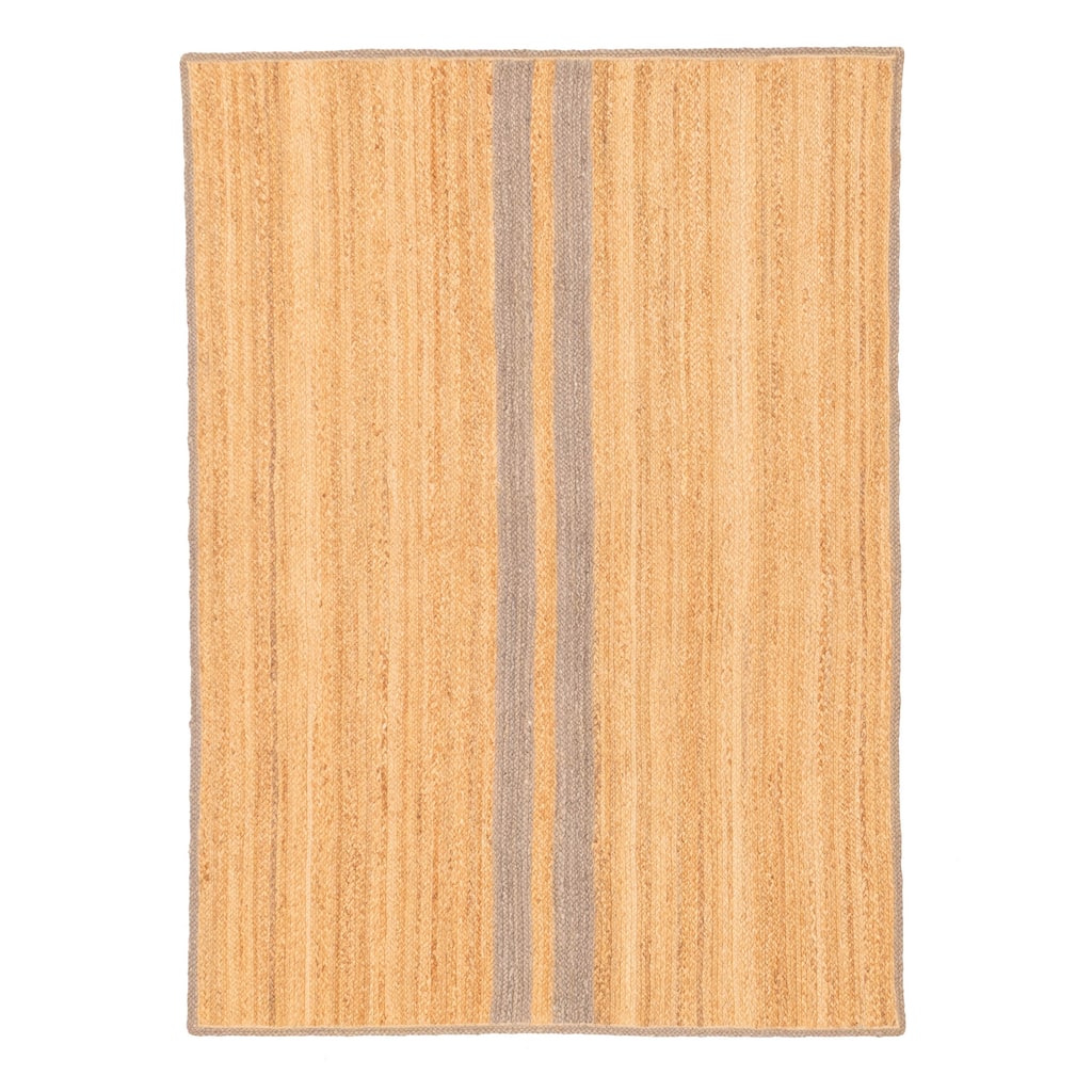 ECARPETGALLERY Braided Weave Palas Denizli Tan Jute Rug - 4'8 x 6'6