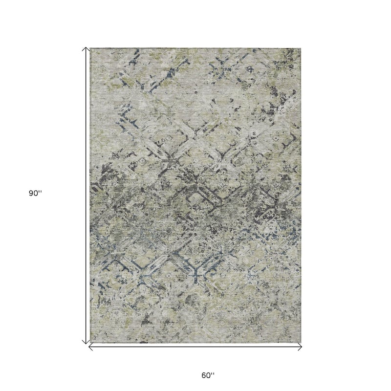 HomeRoots Geometric Transitional Rectangle Outdoor Rug