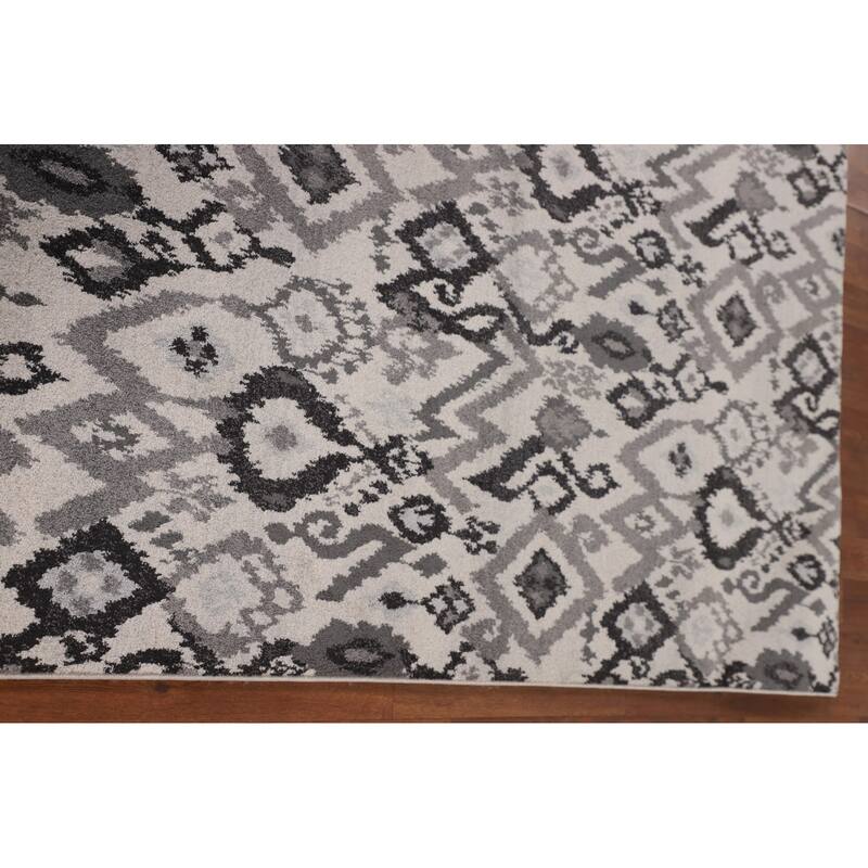 Beige Art & Craft Turkish Area Rug Machine Made Geometric Carpet - 5'0" x 8'0"
