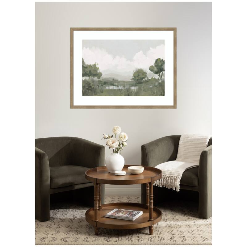 Kate and Laurel Shades of Olive 23x33 FC by Mary Sparrow Framed Wall Art Print