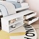 preview thumbnail 4 of 6, White Full Size Platform Bed with Trundle, Storage Box, and Nightstand