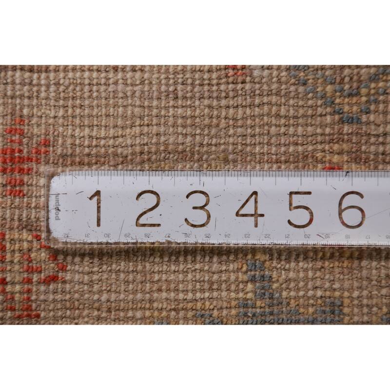 Hand Knotted Oriental 100% Wool Carpet Transitional All-Over Beige & Ivories Oushak Area Rug - 8' 11'' X 6' 0''
