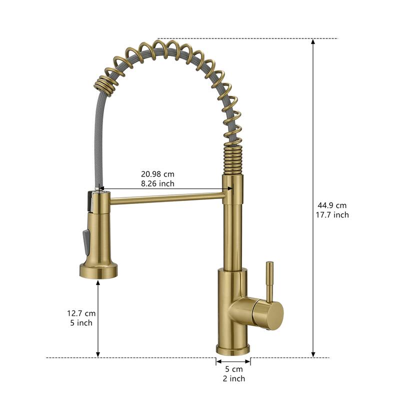 Stainless Steel Kitchen Faucet with Pull-Down Sprayer, Single Handle