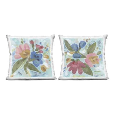 Stupell Eclectic Flower Bundles Decorative Printed Throw Pillow Design by June Erica Vess (Set of 2)