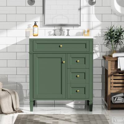 30 inch Solid Wood Freestanding Bathroom Vanity with Top Sink - 30'' x 18''