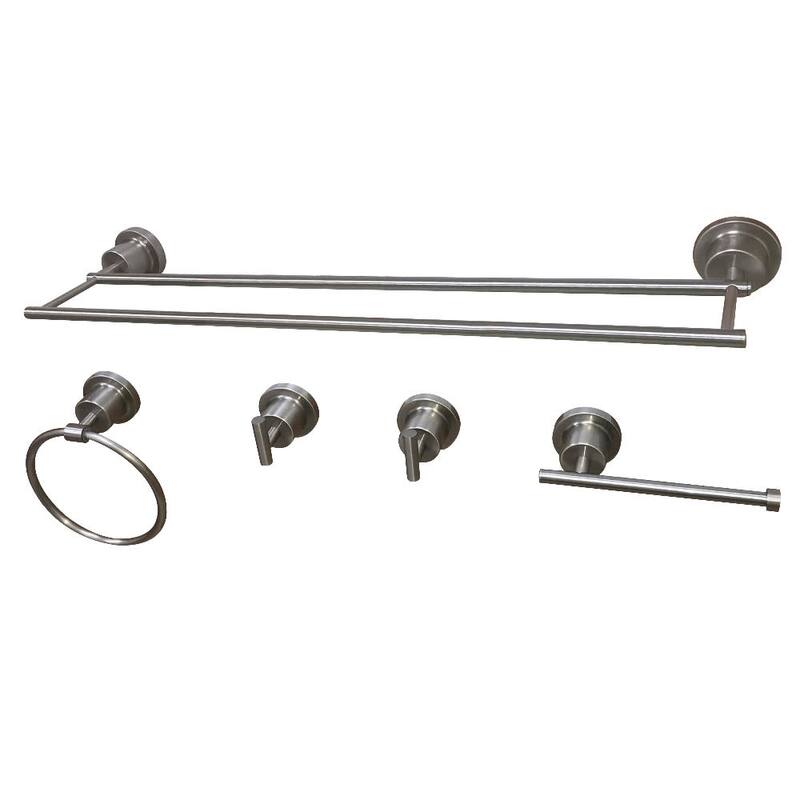 Kingston Brass Concord 5 Piece Bathroom Package with Double Towel Bar,