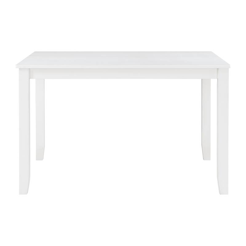 Oria 5 Piece Dining Set with Table, 4 Lattice Back Chairs, White Solid Wood