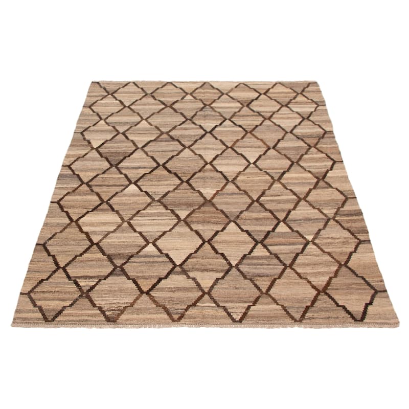 Sivas Taupe Kilim 5'10" x 7'9" - 5'10 x 7'9