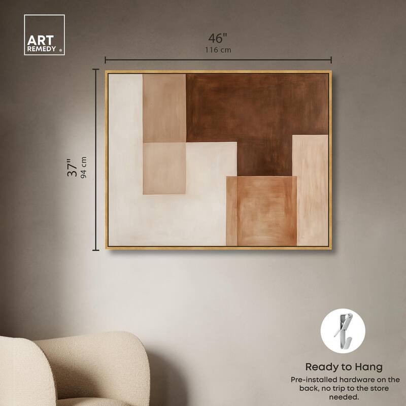 Cream and Brown Panels II Canvas by Art Remedy