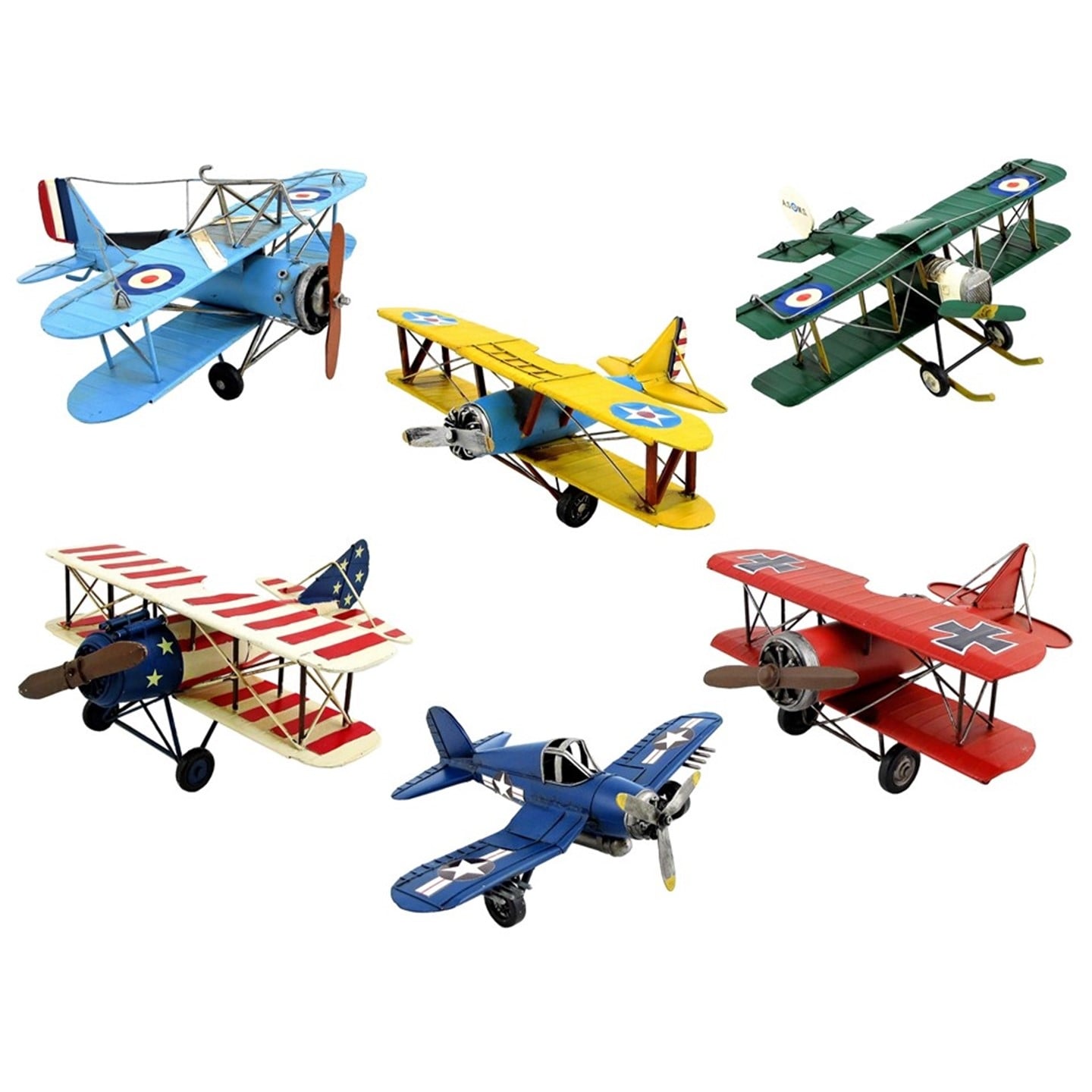 Vintage Style Model Airplane Light Blue 13.5 x14 x6.5