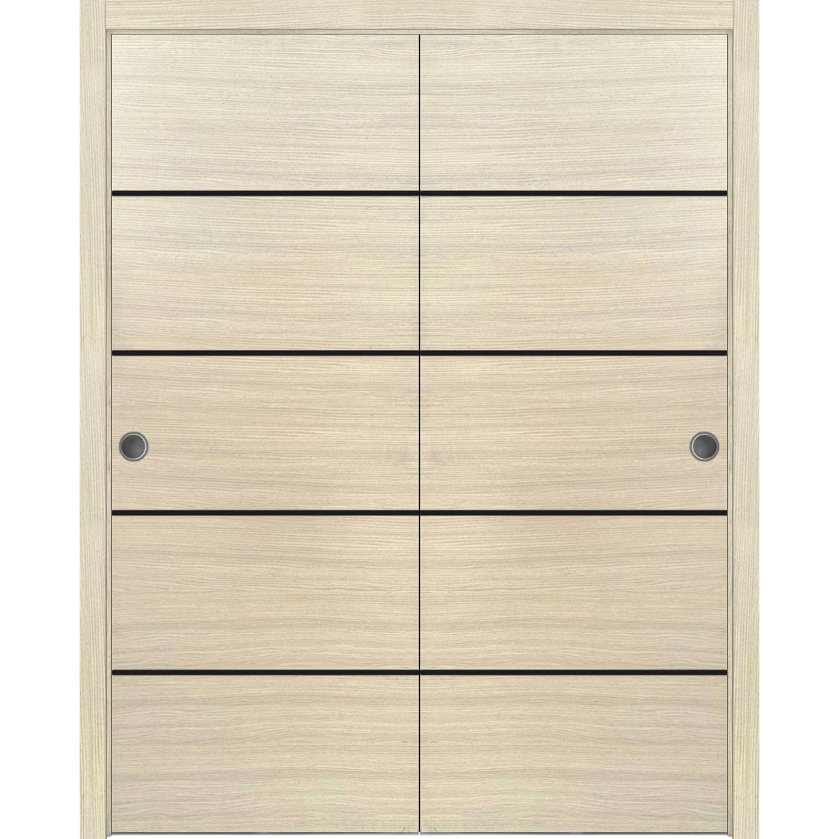 SARTODOORS Planum 0015 Natural Veneer Wood Sliding Closet Bypass Doors