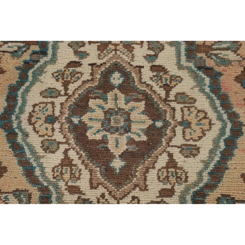 Lilian Persian Vintage Runner Rug Handmade Wool Carpet - 3'8"x 9'7"