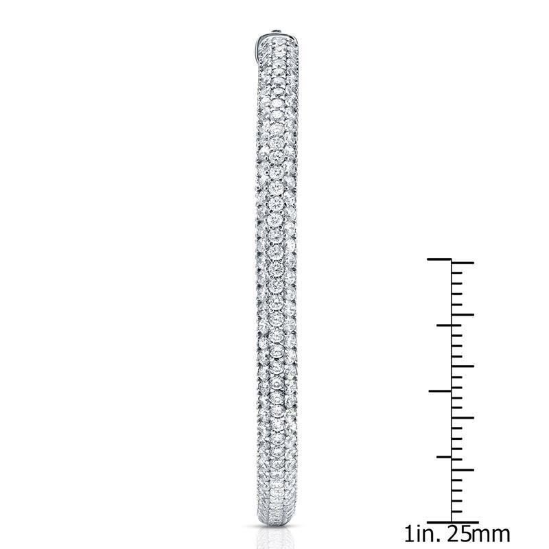 Auriya 14k Gold 7 carat TW Large Pave Diamond Hoop Earrings - 1.96-inch (J-K, I1-I2)