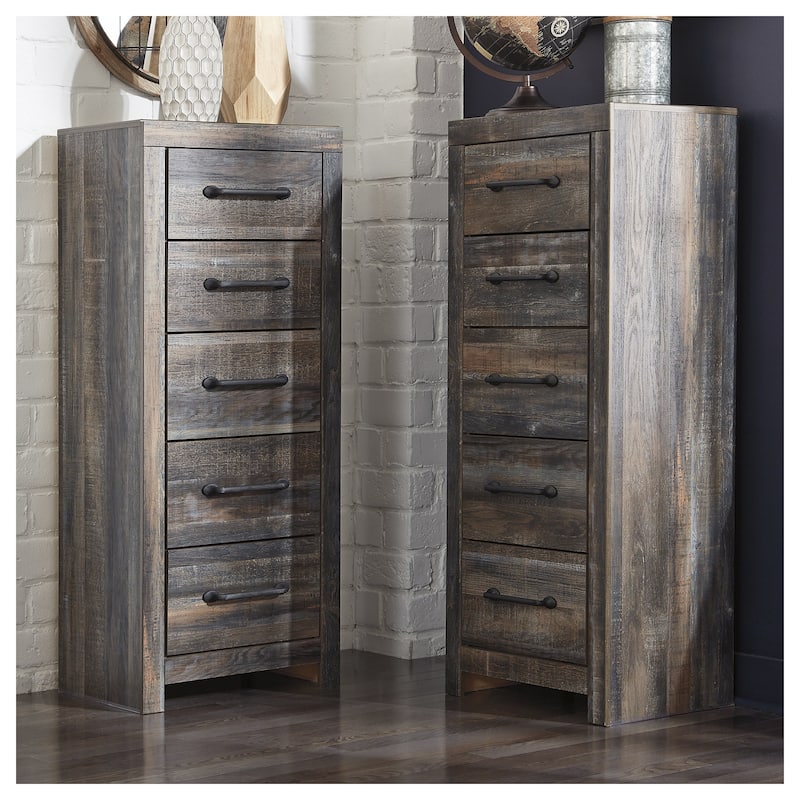 Drystan Narrow Chest - Casual Style - Multi - Rustic Brown - 5-drawer