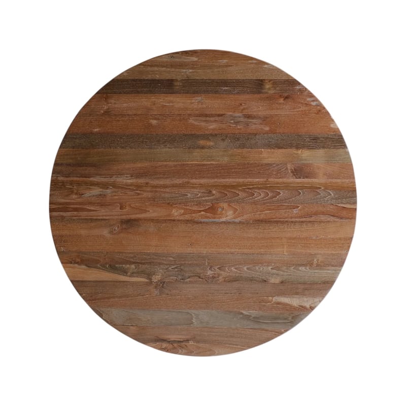 HomeRoots 39" Natural Reclaimed Wood Pedestal Base Round Top Dining Table - 39.40 in. x 30.70 in. x 39.40 in.