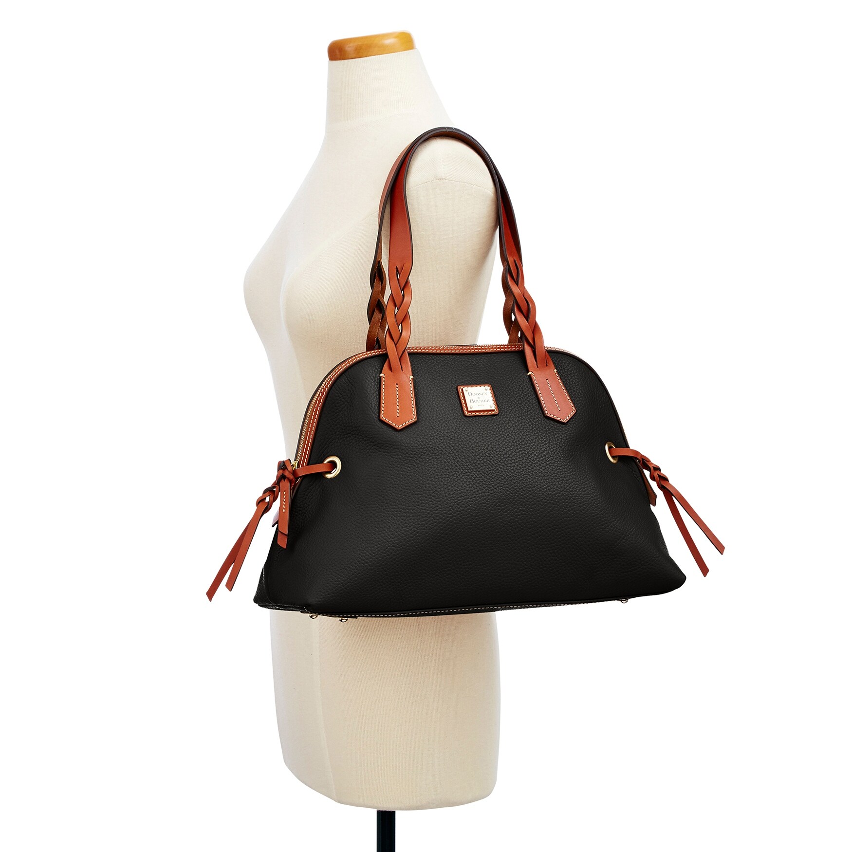 pebble grain small domed satchel