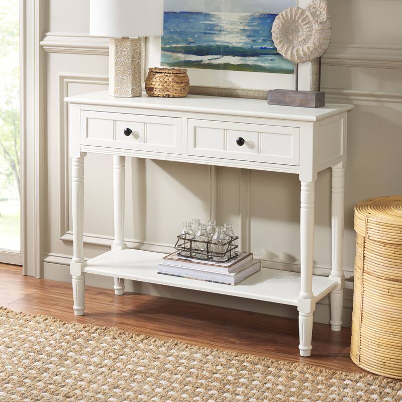 SAFAVIEH Camilla Grey 2-Drawer Console Table - 35.8" x 13.8" x 29.5" - 36"W x 14"D x 30"H