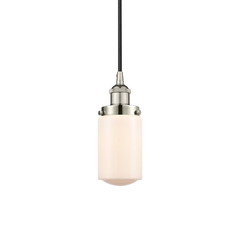 Innovations Lighting 616-1PH-10-5 Dover Pendant Dover 5" Wide Mini - Polished Nickel / Matte White