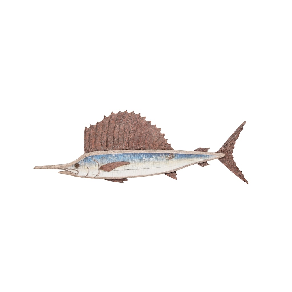 Sailfish Weather Wall Plaque Beach House Decor 29.5" x 10.2" x 1"