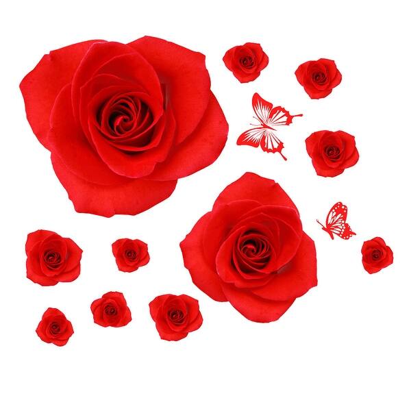 Shop Unique Bargains 3d Rose Pattern Self Adhesive Removable Wall