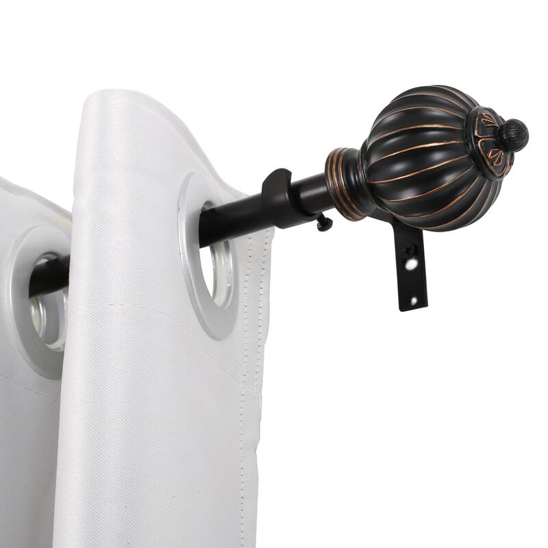 UTOPIA ALLEY Wall Mounted 3/4 Inch Curtain Rod - Curtain Rods For Windows, Adjustable Drapery Rods