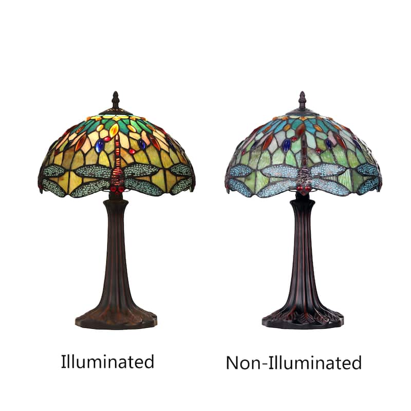 Tiffany-Style Dragonfly Design 1-light Dark Bronze Table Lamp