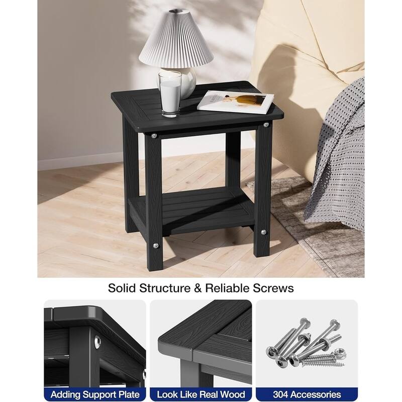 WINSOON HIPS All Weather Table Adirondack Square Side Table