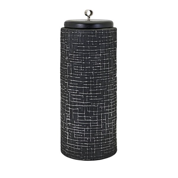 IMAX Home 95953 Hasan Large Ceramic Vase - Black