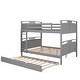preview thumbnail 4 of 7, Full-over-Full Wood Bunk Bed with Twin Size Trundle, Separable Bunk Bed